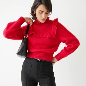 & Others Stories Cream Ruffle Sweater